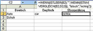Der Excel-Vokabeltrainer in der Praxis