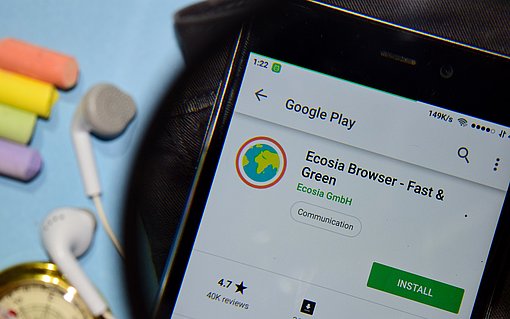 Ecosia Suchmaschine, Bäume, Unternehmen, Suchanfagen