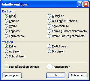 Option zum Transponieren