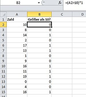 Wie Sie Wahrheitswerte berechnen und als 0 und 1 ausgeben