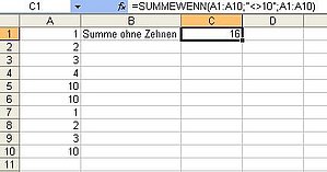 So ignorieren Sie Werte bei der Addition von Zahlen