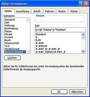 Zellen formatieren