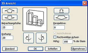 Die Betrachtungshöhe für ein 3D-Diagramm ändern