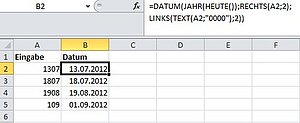 Datumswerte vierstellig erfassen, aber vollständig anzeigen
