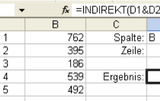 Funktion, INDIREKT, Formel, Tabelle