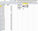 Maximum und Minimum mit einem passenden Link auf die Zellen