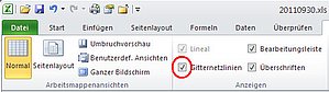 So deaktivieren Sie Gitternetzlinien in Excel 2010 und Excel 2007