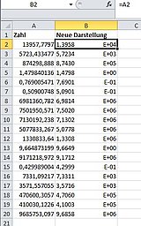 Mantisse links und Exponent rechts sorgen für lesbare Exponentialzahlen