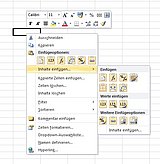 So fügen Sie Inhalte über das Kontextmenü ein