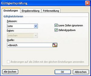 Blattübergreifende Gültigkeitsprüfung für Excel-Listen verwenden - computerwissen.de