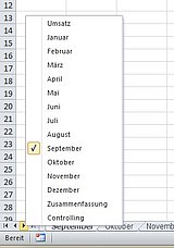 Alle Excel-Tabellenblätter auf einen Blick zur Auswahl