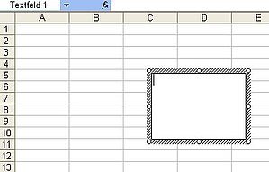 Neues Textfeld in einer Excel-Tabelle