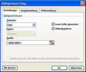 Quelle Ihrer Namensliste
