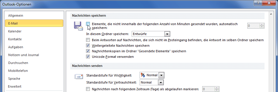E Mails In Outlook 2010 Als Entwurf Speichern Computerwissen De
