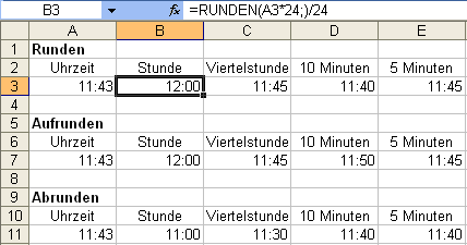 Wie Sie Zeiten gezielt aufrunden oder abrunden Wie Sie Zeiten gezielt aufrunden oder abrunden