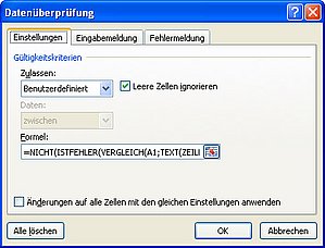 So richten Sie die Eingabebeschränkung auf Monate ein