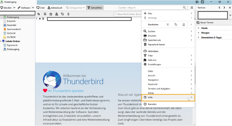 Wie Sie in Thunderbird ein Backup erstellen und Daten sichern