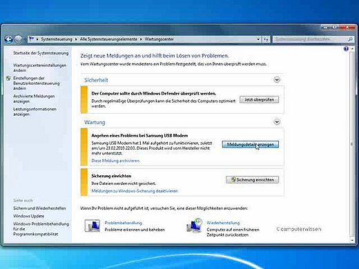 Lösen Sie Computerprobleme mit der Fehlerberichterstattung von Windows 7