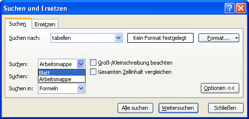Excel-Arbeitsmappen oder einzelne Blätter nach Inhalten durchsuchen Excel-Arbeitsmappen oder einzelne Blätter nach Inhalten durchsuchen