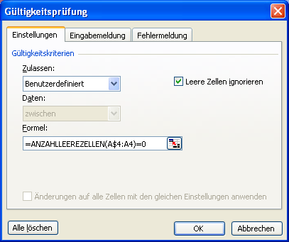 Liste ohne Leerzellen erstellen Liste ohne Leerzellen erstellen