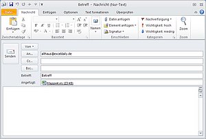 Der Versand eines Tabellenblatts per Mail
