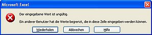 Nur die Eingabe der Monatsnamen Januar bis Dezember ist erlaubt