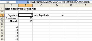 Nur positives Ergebnis anzeigen