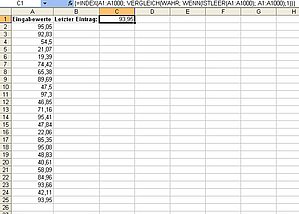 Diese Formel liest immer den letzten Wert aus einer Excel-Tabelle aus