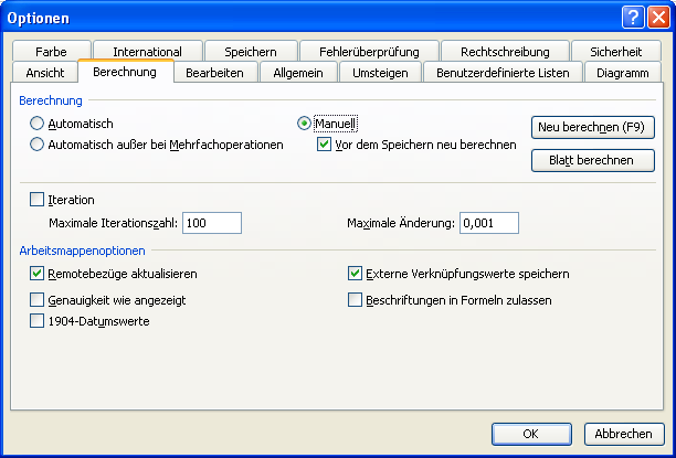 Automatische Excel-Berechnung schnell abschalten Automatische Excel-Berechnung schnell abschalten