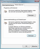 Im Bild sehen Sie die Datenträgerbereinigung, über die alte Wiederherstellungspunkte entfernt werden können. 