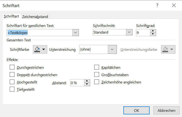Achsen Schriftart ändern