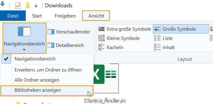 Bibliotheken anzeigen