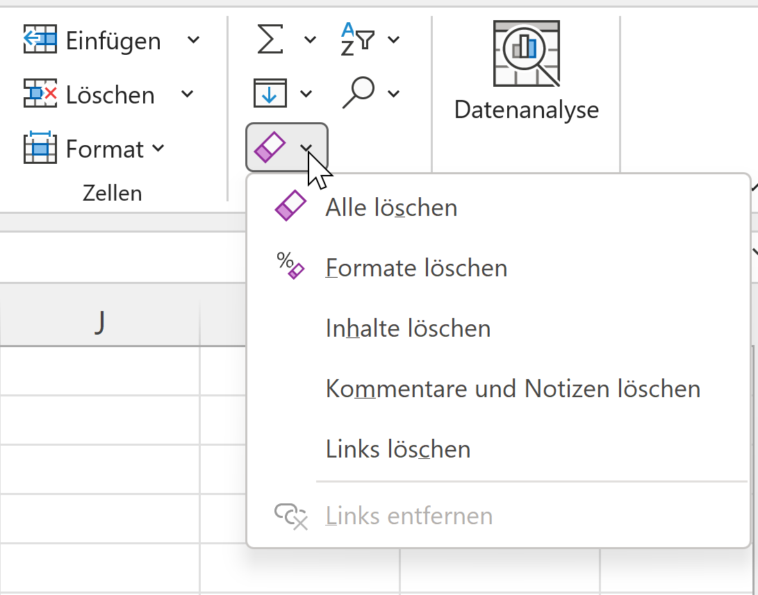 Excel Formatierung löschen in 3 Schritten