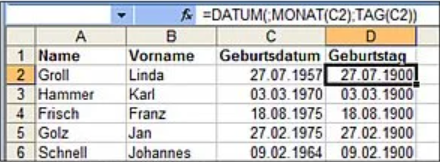 Geburtstage Tabelle