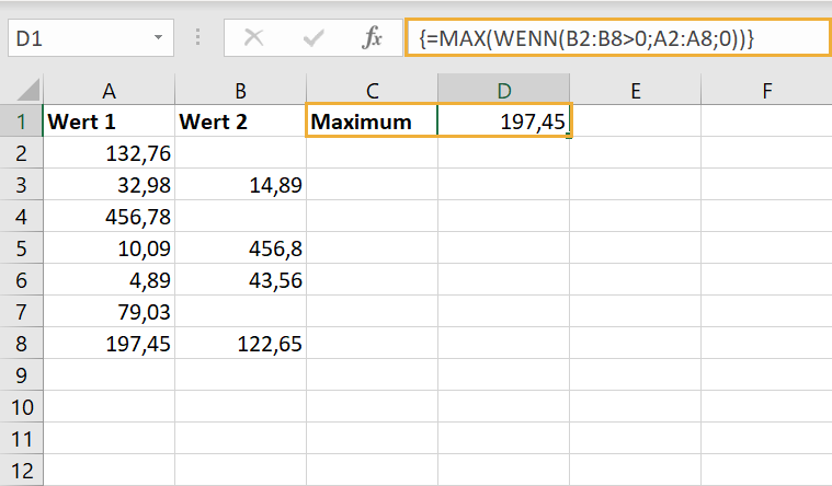 Maximum ermitteln