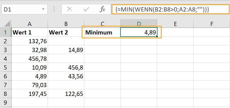 Minimum ermitteln