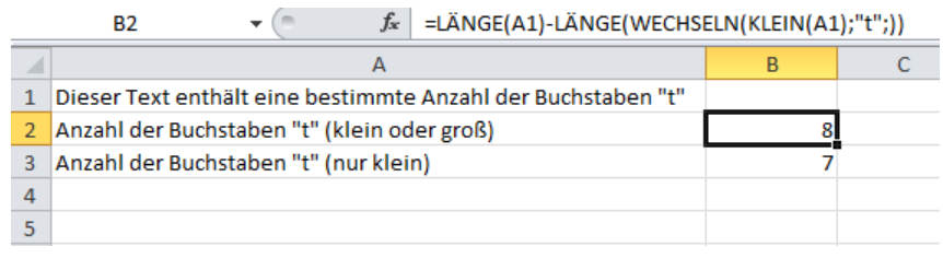 Excel Anzahl Bestimmter Zeichen In Zelle Anzahl bestimmter Zeichen in einer Zelle ganz einfach zählen