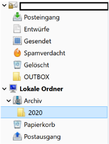 Verzeichnisbaum E-Mails