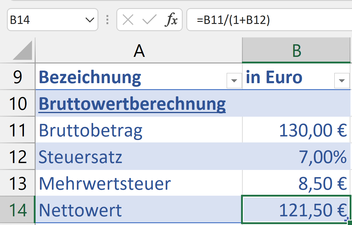 Excel Mehrwertsteuer Berechnen - www.inf-inet.com
