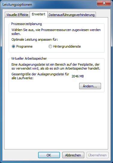 Verteilen Sie die Leistung von Vordergrund und Hintergrundprogrammen