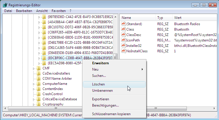 Bluetooth - Binden Sie Ihre Geräte über die Registry in Ihr System ein