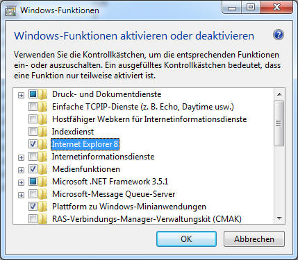 Reparieren Sie den Internet Explorer über die Systemsteuerung