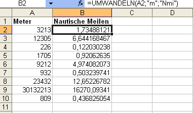 Ganz einfach können Sie Meter in nautische Meilen umwandeln