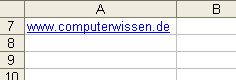 Ein Hyperlink wird von Excel automatisch formatiert