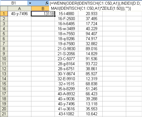 Eine Abfrage mit Groß- und Kleinschreibung per Excel-Formel