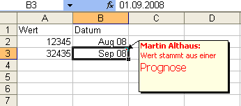 Die Schriftgröße und Farbe von Kommentaren können Sie ändern