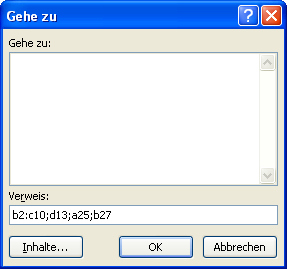 Diese Zellen sollen im Excel-Tabellenblatt markiert werden
