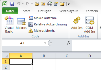 Über die Schaltfläche MAKRO AUFZCHN können Sie den Makrorekorder starten