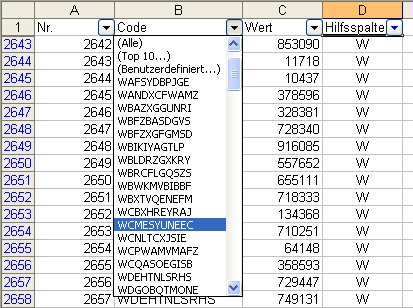 Der komplette AutoFilter in Ihrer Tabelle Der komplette AutoFilter in Ihrer Tabelle