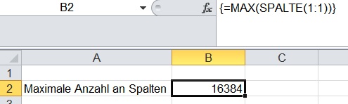Das ist die maximale Spaltenanzahl in Excel 2010 und Excel 2007 Das ist die maximale Spaltenanzahl in Excel 2010 und Excel 2007